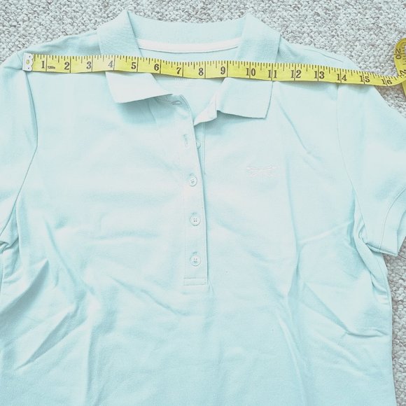 NWT Talbots Polo Shirt  Mint Green Golf Dragonfly Logo Cap Sleeve  Size S - Picture 5 of 8